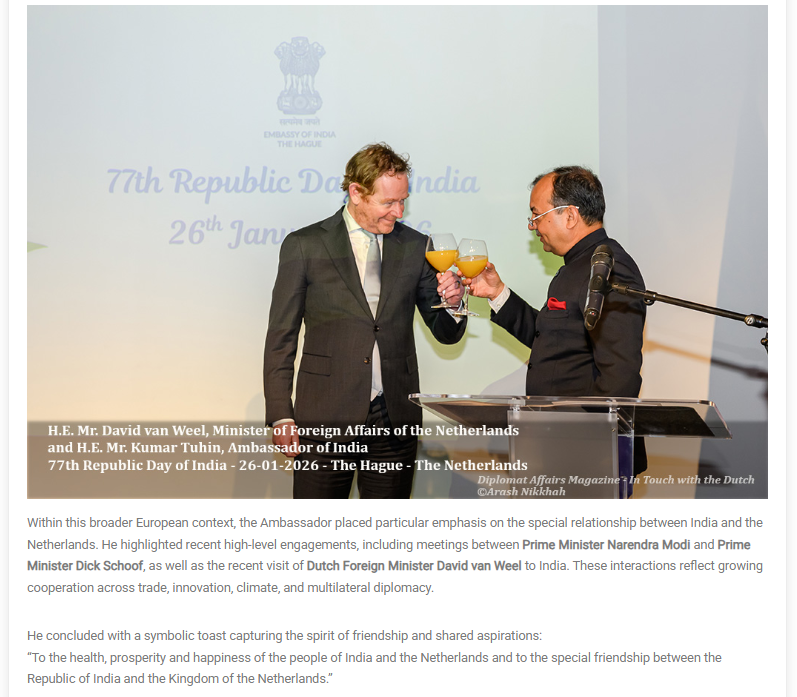 Ambassador Kumar Tuhin's remarks covered by Diplomat Affairs