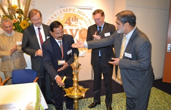 Indian Minister for AYUSH (Ayurveda, Yoga and Naturopathy, Unani, Siddha and Homoeopathy), Mr. Shripad Yesso Naik visited the Netherlands from September 1-4, 2018 to attend the Fourth International Ayurveda Congress (IAvC) organized by International Maharishi AyurVeda Foundation, Netherlands; All India Ayurvedic Congress, New Delhi and the International Academy of Ayurveda, Pune in association with the Indian Embassy at Leiden, Netherlands. The Minister led a delegation comprising senior officials from Ministry of AYUSH including the Pharmacopoeia Commission of Indian Medicine and Homeopathy.