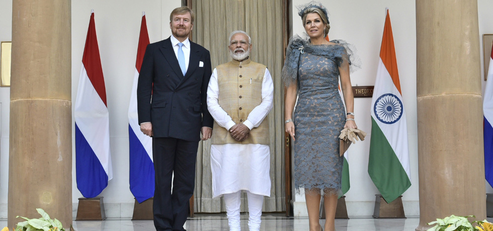 HM Willem-Alexander & HM Queen Maxima with Prime Minister Modi during their 5-day State Visit to India, October 2019