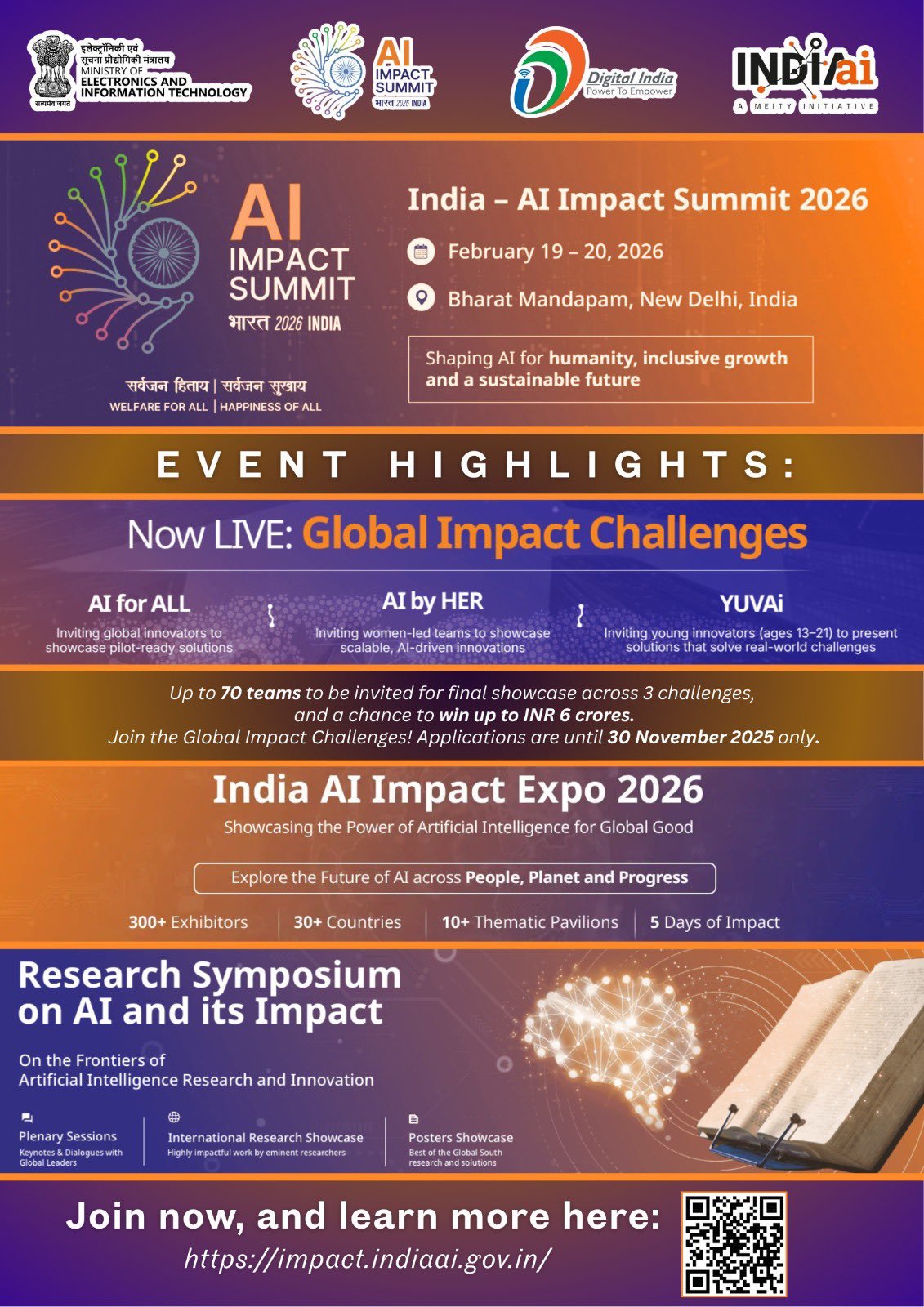 India AI Impact Summit from 19 - 20 February 2026 in New Delhi