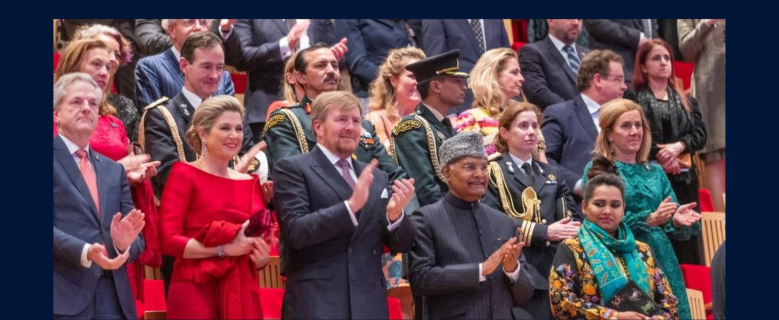 President Ram Nath Kovind along with King Willem-Alexander and Queen Maxima of the Netherlands at a cultural evening organised by the Indian Embassy at Amsterdam