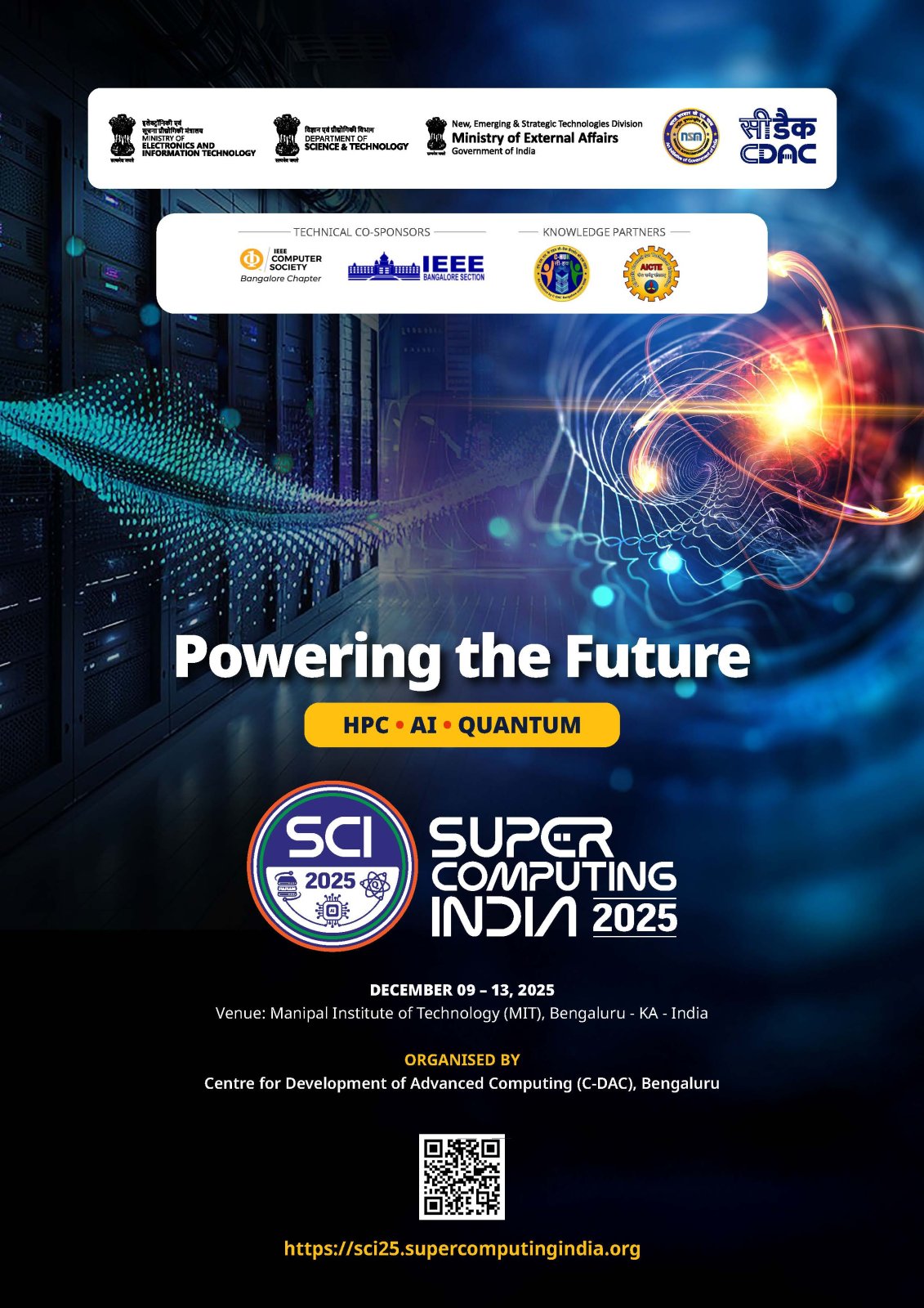 Supercomputing India 2025 (SCI2025) Conference scheduled to be held during December 09–13, 2025, at Manipal Institute of Technology (MIT), Bengaluru